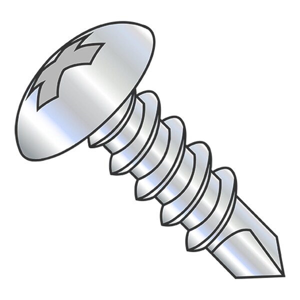 Usa Industrials Self-Drilling Screw, #10-16 x 2 1/2 in, Zinc Plated Steel Truss Head Phillips Drive BULK-SCRW-12117 - main